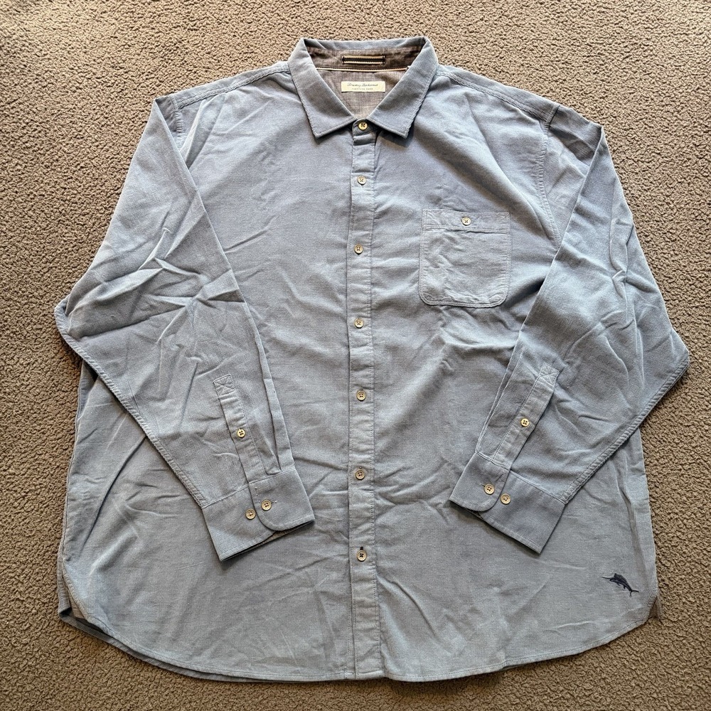 Tommy Bahama Coastline Cord Shirt Blue Corduroy Long Sleeve Men's 3XL